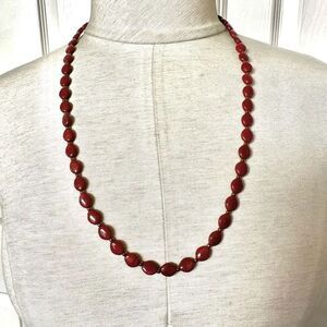 Burnt orange beaded vintage necklace